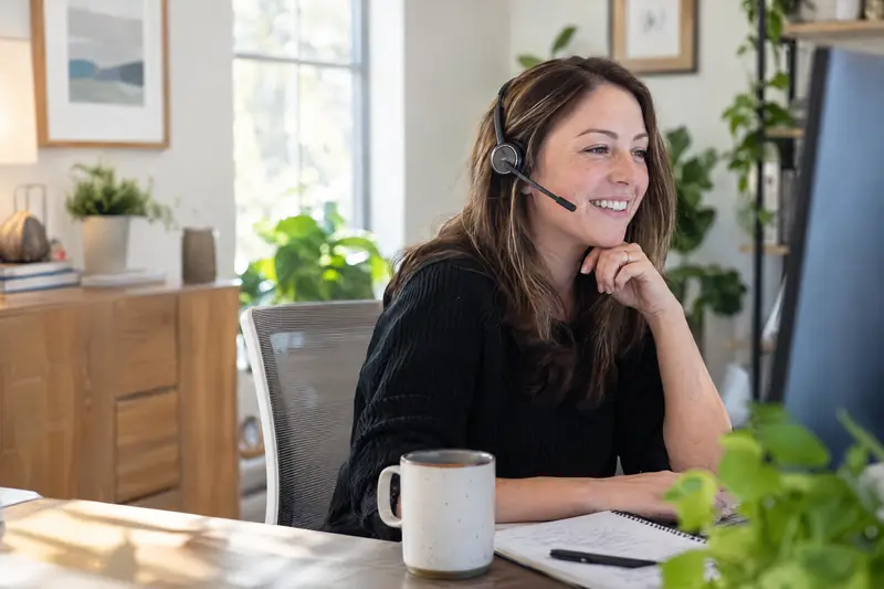 A Cloud Care support specialist on a call